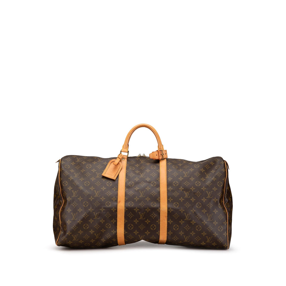 Brown Louis Vuitton Monogram Keepall 60 Travel Bag