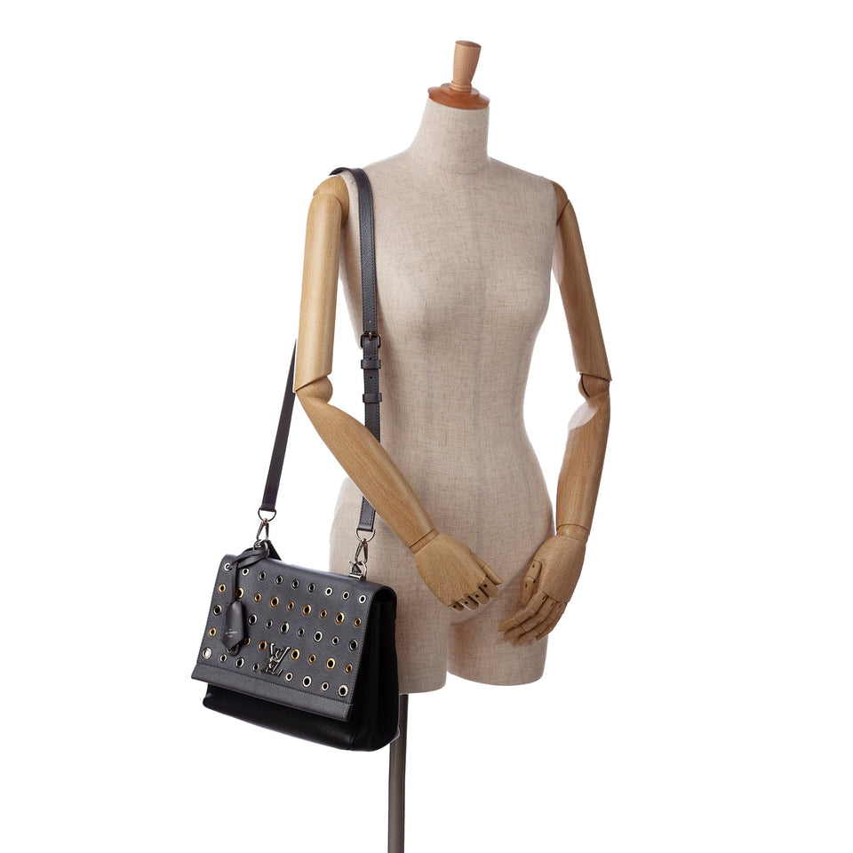 Gray Louis Vuitton Eyelet LockMe II Satchel