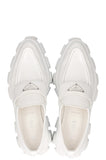 PRADA Monolith Pointy Loafers White