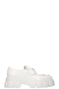 PRADA Monolith Pointy Loafers White