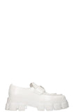 PRADA Monolith Pointy Loafers White