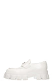 PRADA Monolith Pointy Loafers White