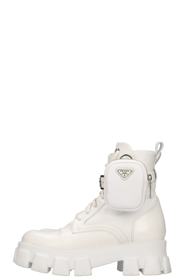 PRADA Monolith Boots White Nylon