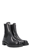 PRADA Triangle Logo Chelsea Boots Black Leather