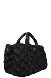 PRADA Canapa Crochet Tote Bag Black