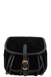 PRADA Quilted Ring Belt Bag Velvet Black