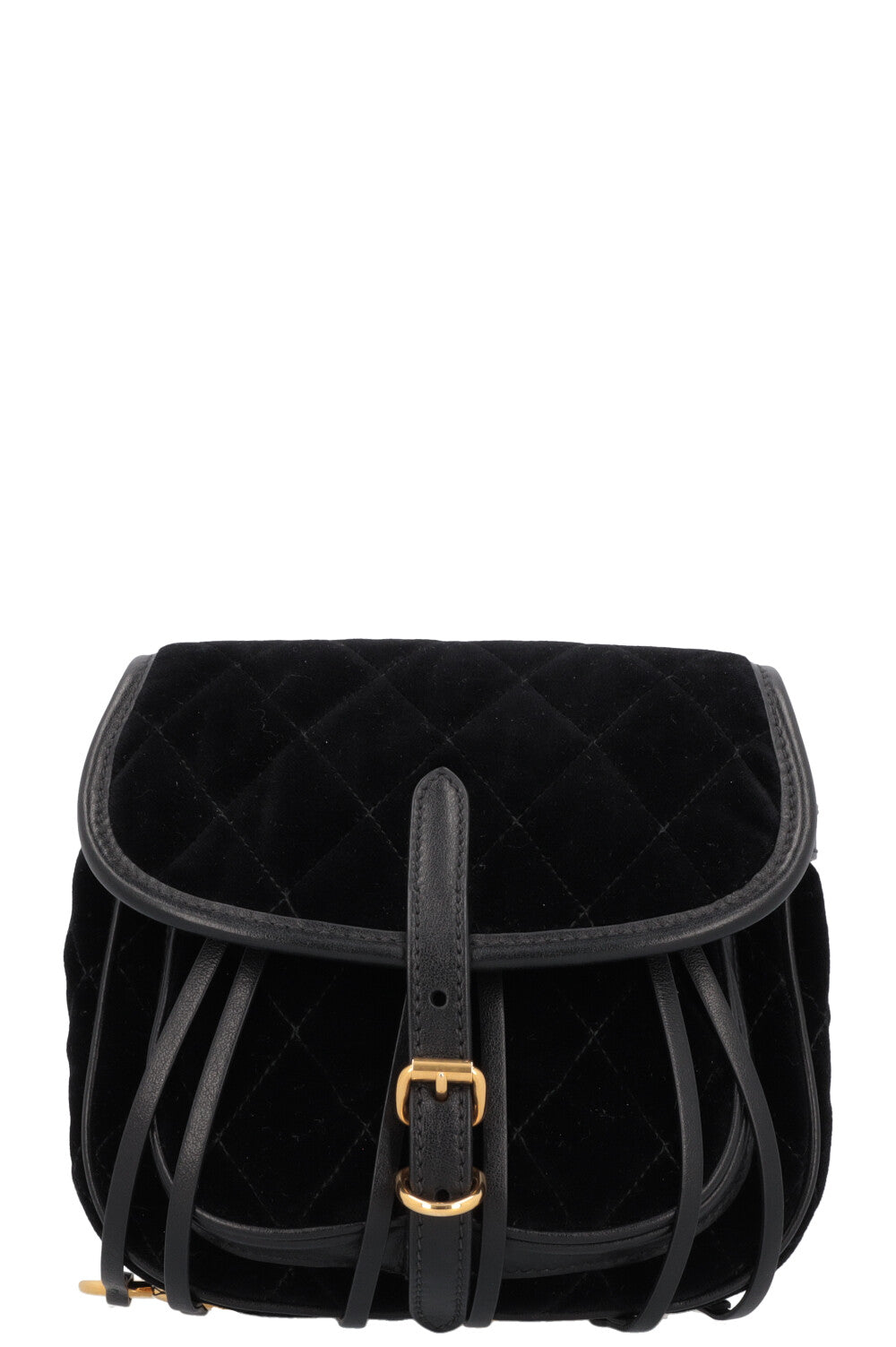 PRADA Quilted Ring Belt Bag Velvet Black