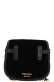 PRADA Quilted Ring Belt Bag Velvet Black