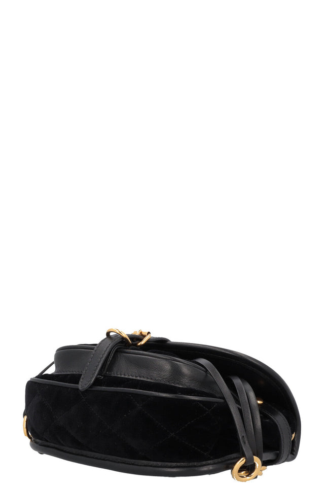 PRADA Quilted Ring Belt Bag Velvet Black
