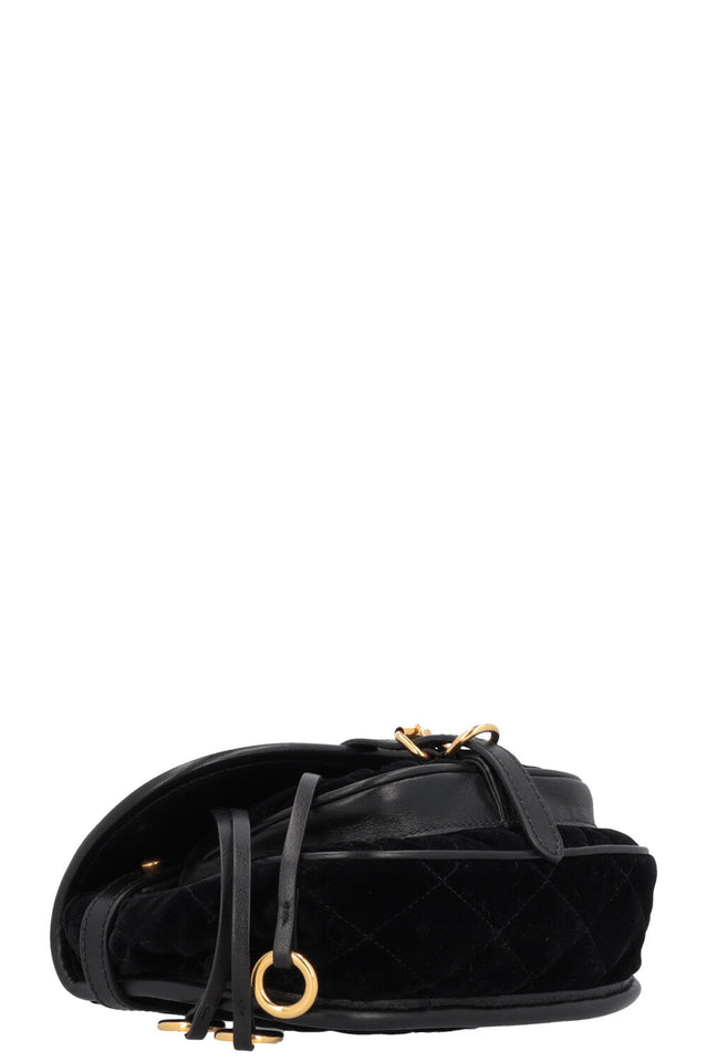 PRADA Quilted Ring Belt Bag Velvet Black