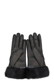 PRADA Leather Mink Gloves Black