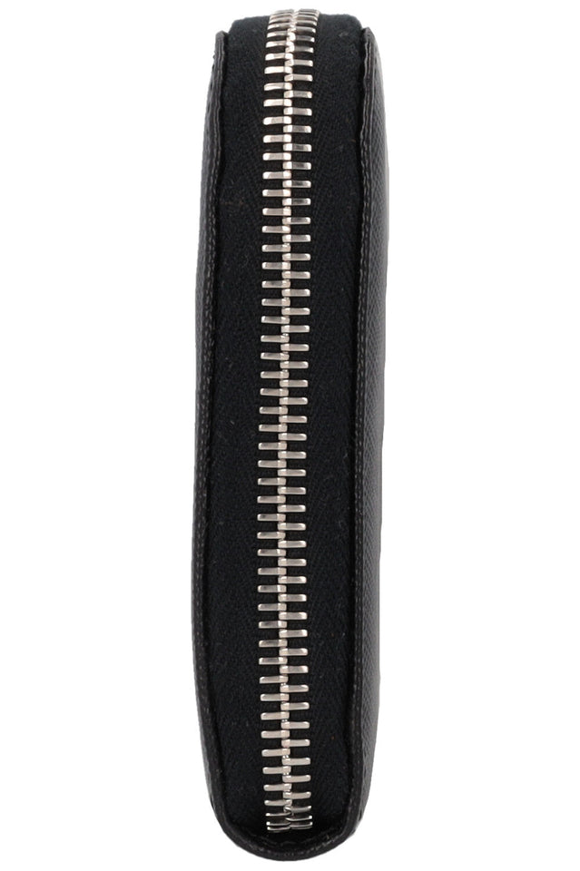 PRADA Logo Saffiano Long Zip Wallet Black