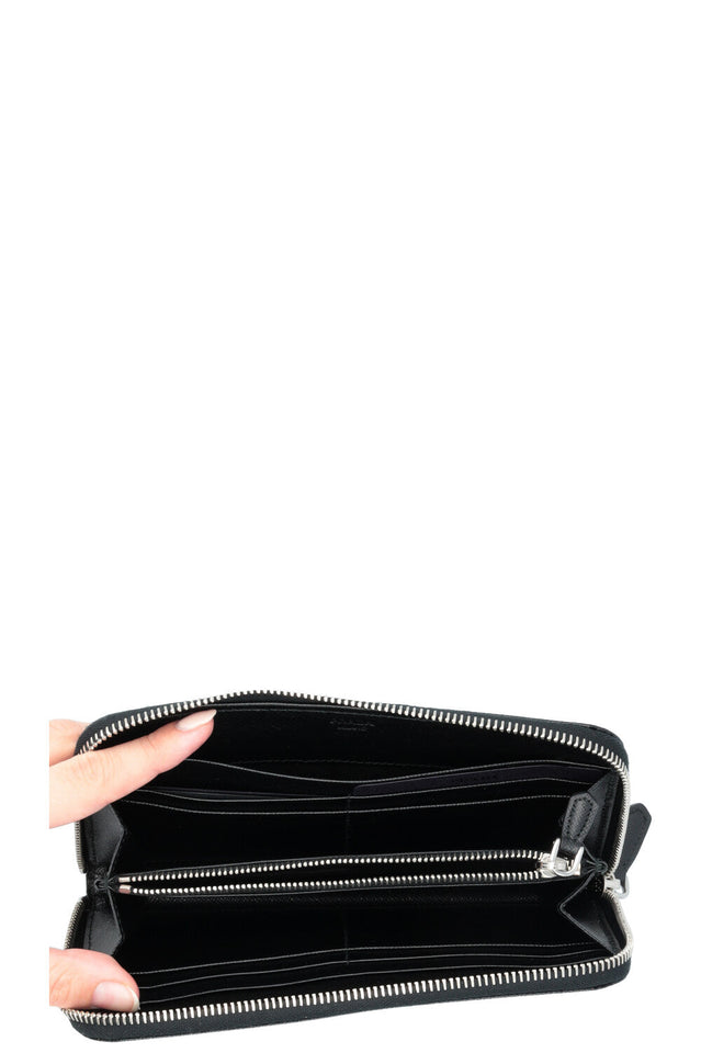 PRADA Logo Saffiano Long Zip Wallet Black