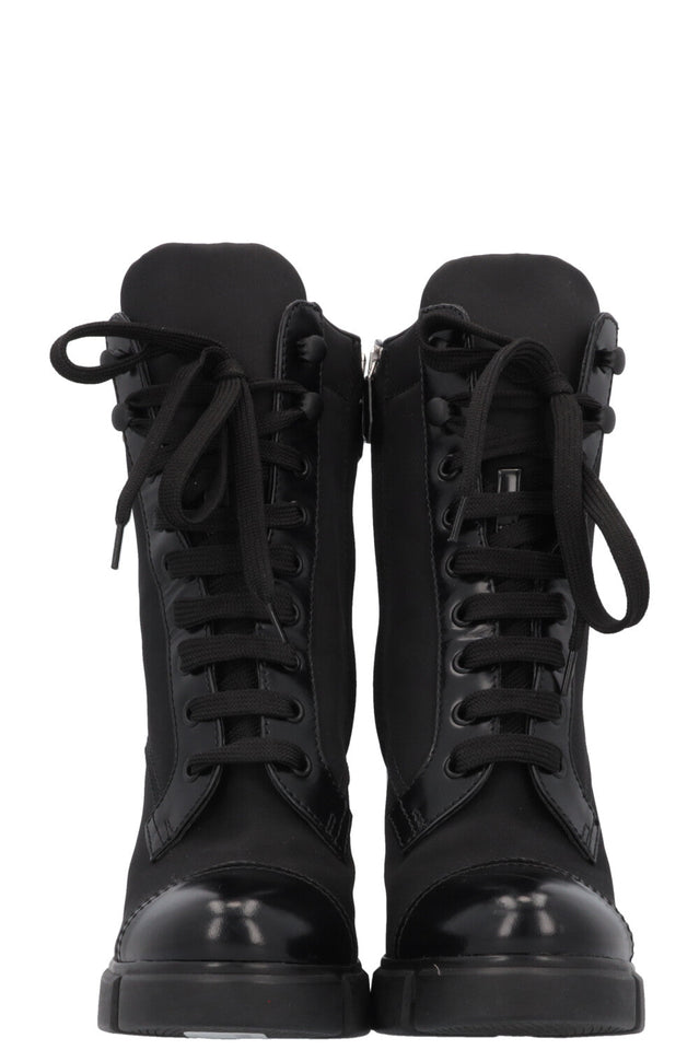 PRADA Re-Nylon Logo Ankle Boots Black