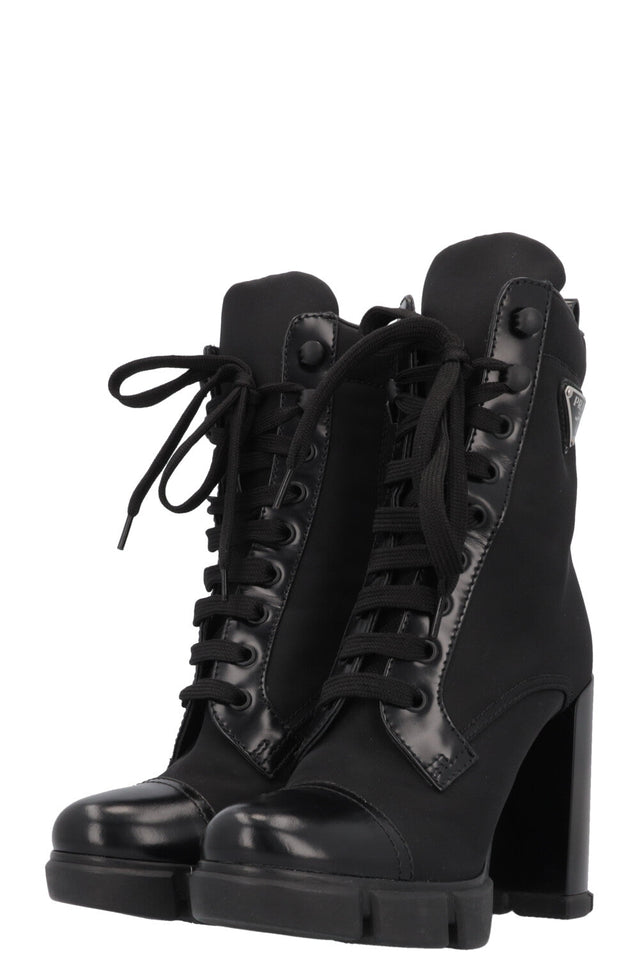 PRADA Re-Nylon Logo Ankle Boots Black