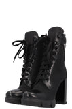 PRADA Re-Nylon Logo Ankle Boots Black