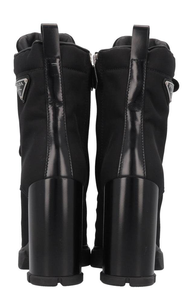 PRADA Re-Nylon Logo Ankle Boots Black