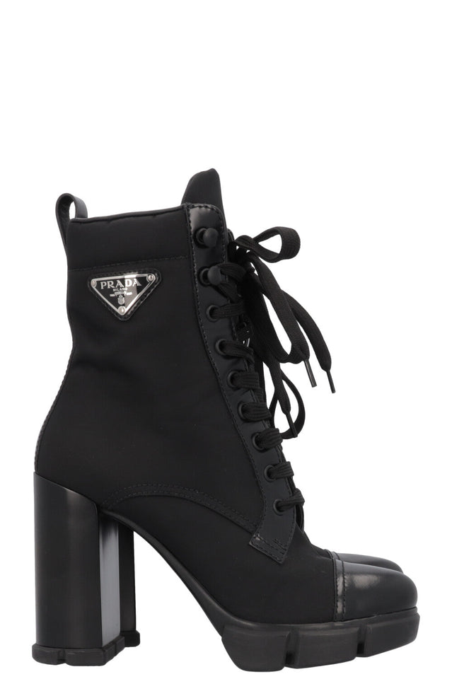 PRADA Re-Nylon Logo Ankle Boots Black