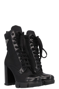 PRADA Re-Nylon Logo Ankle Boots Black