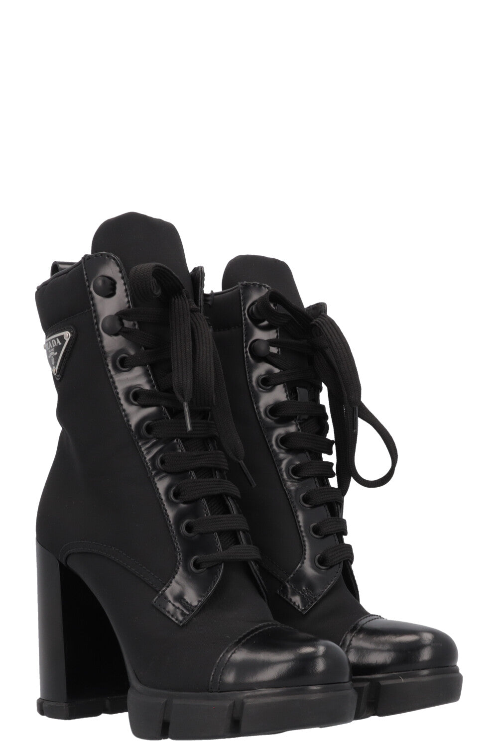 PRADA Re-Nylon Logo Ankle Boots Black