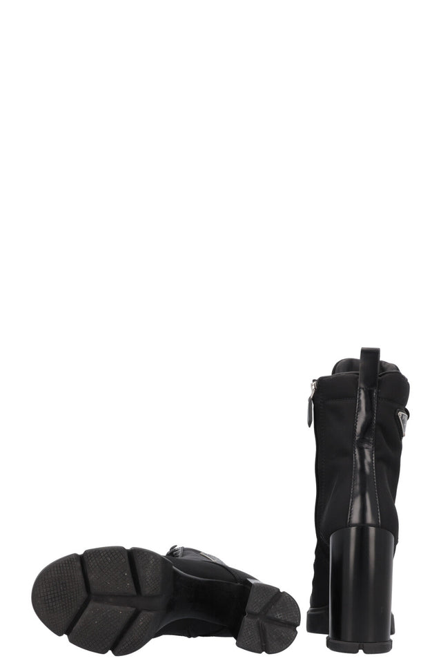 PRADA Re-Nylon Logo Ankle Boots Black