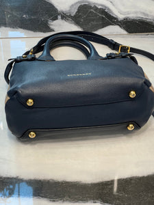BURBERRY BANNER LEATHER & HOUSE CHECK TOTE BAG