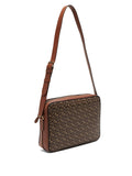BURBERRY MONOGRAM COATED CANVAS CALFSKIN KNIGHT MESSENGER BAG