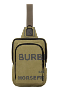 BURBERRY HORSEFERRY PRINT NYLON CANVAS CROSSBODY BAG
