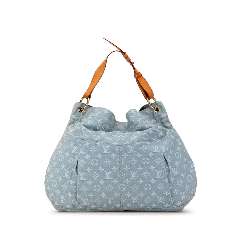 Blue Louis Vuitton Monogram Denim Daily GM Hobo Bag
