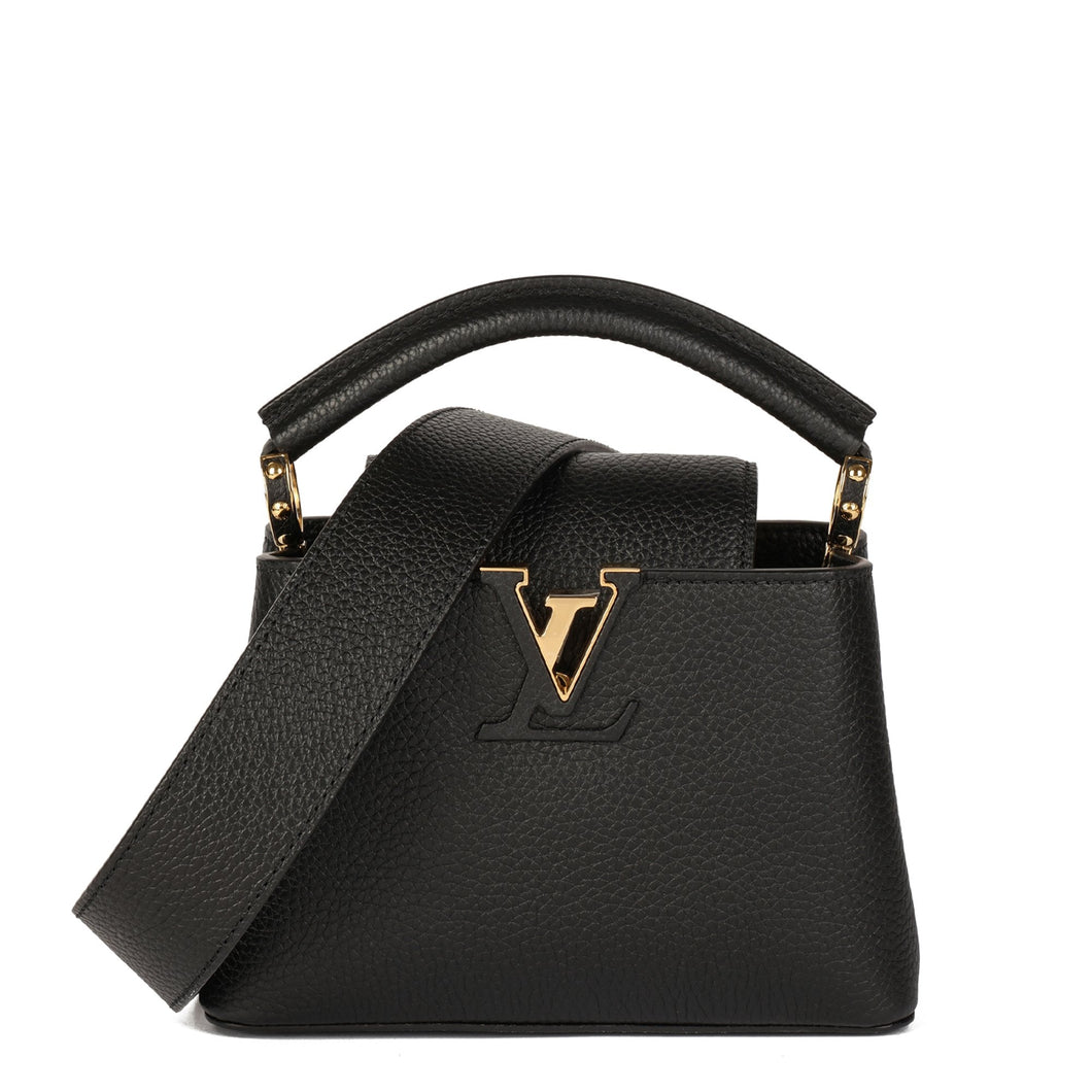 Louis Vuitton Black Taurillon Leather Mini Capucines Shoulder Bag