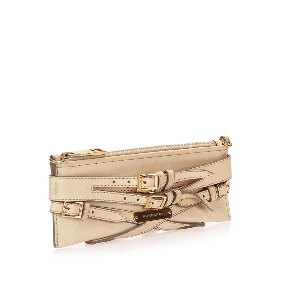 Burberry Metallic Leather Bridle Lynher Shoulder Bag (SHG-12939)