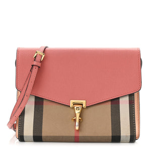 BURBERRY DERBY LEATHER AND HOUSE CHECK MACKEN CROSSBODY BAG
