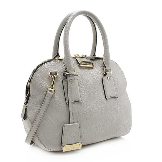 Burberry Embossed Check Leather Orchard Small Satchel