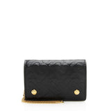 Burberry Embossed Leather Card Case Crossbody Bag