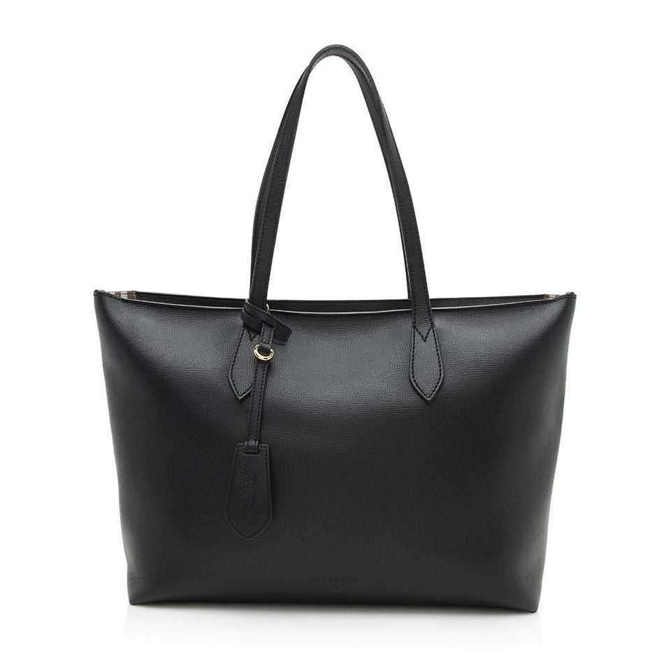 Burberry Grained Leather Ardwell Zip Medium Tote (SHF-12330)