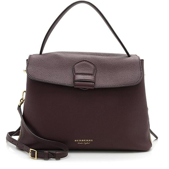 Burberry Grained Leather Camberly Top Handle Convertible Satchel
