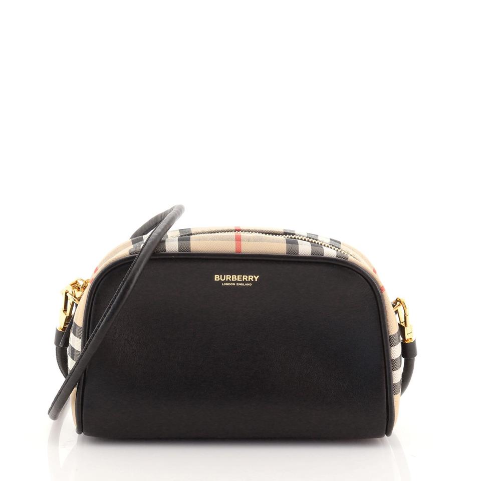 BURBERRY HALF CUBE LEATHER CROSSBODY BAG