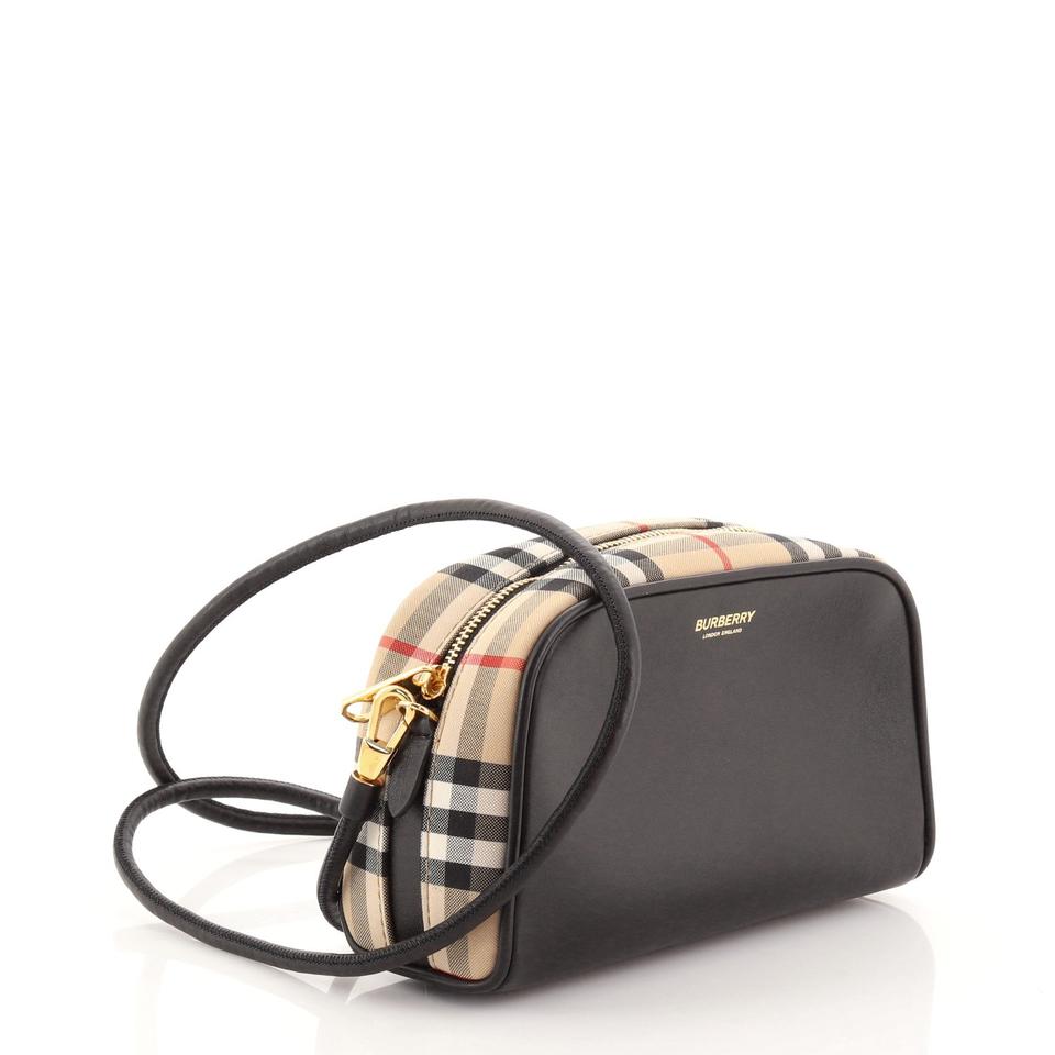 BURBERRY HALF CUBE LEATHER CROSSBODY BAG