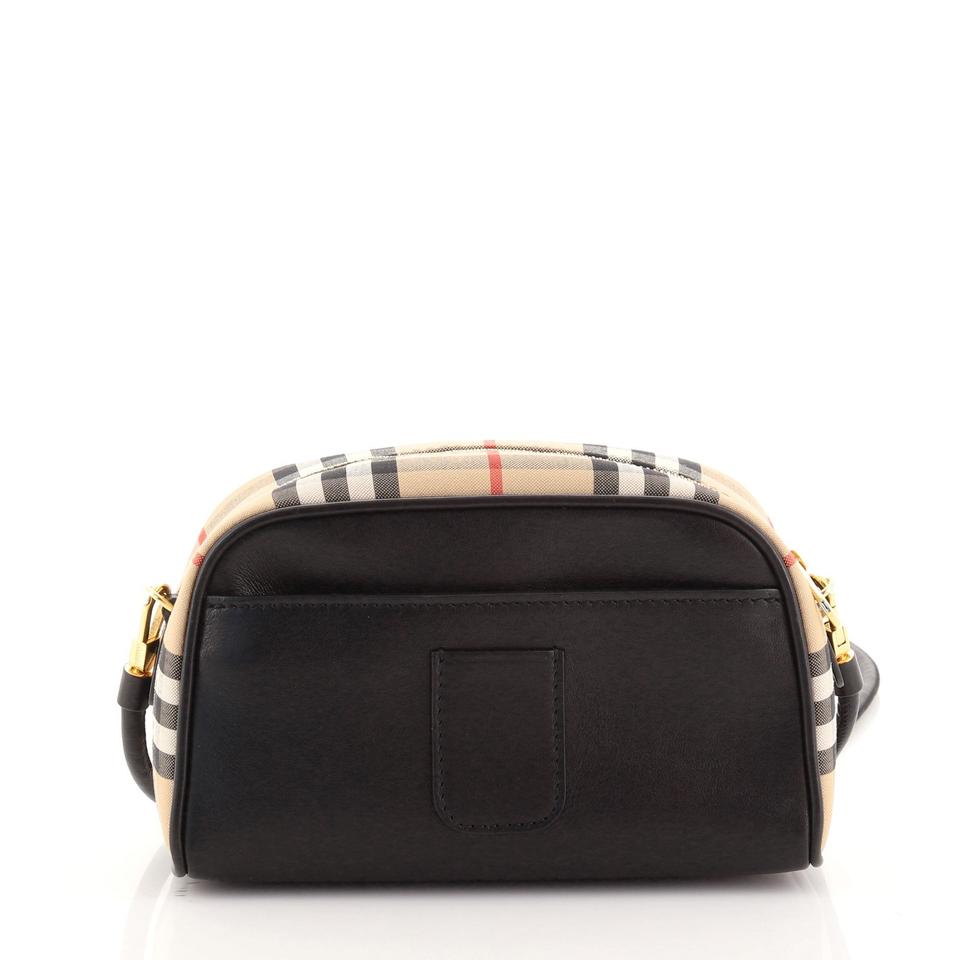 BURBERRY HALF CUBE LEATHER CROSSBODY BAG