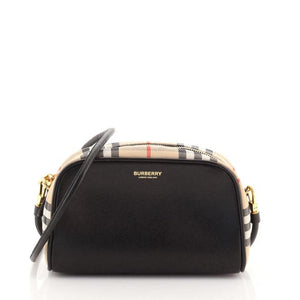BURBERRY HALF CUBE LEATHER CROSSBODY BAG