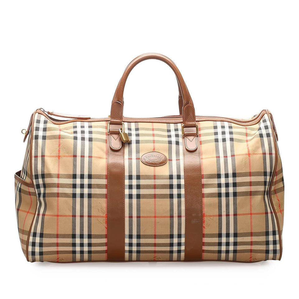 Burberry Haymarket Check Canvas Boston Bag (SHG-11746)