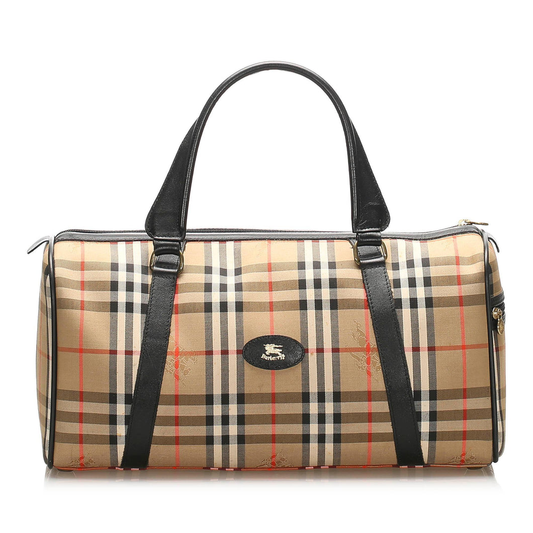 Burberry Haymarket Check Canvas Boston Bag (SHG-12142)