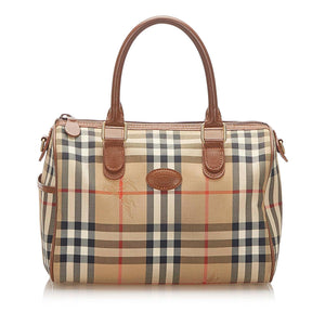 Burberry Haymarket Check Canvas Boston Bag (SHG-17268)
