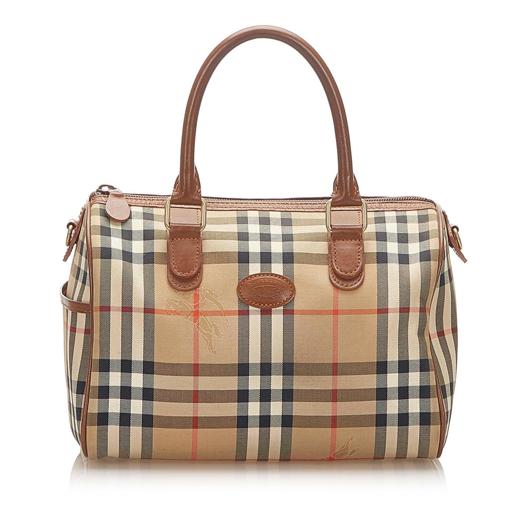 Burberry Haymarket Check Canvas Boston Bag (SHG-17268)