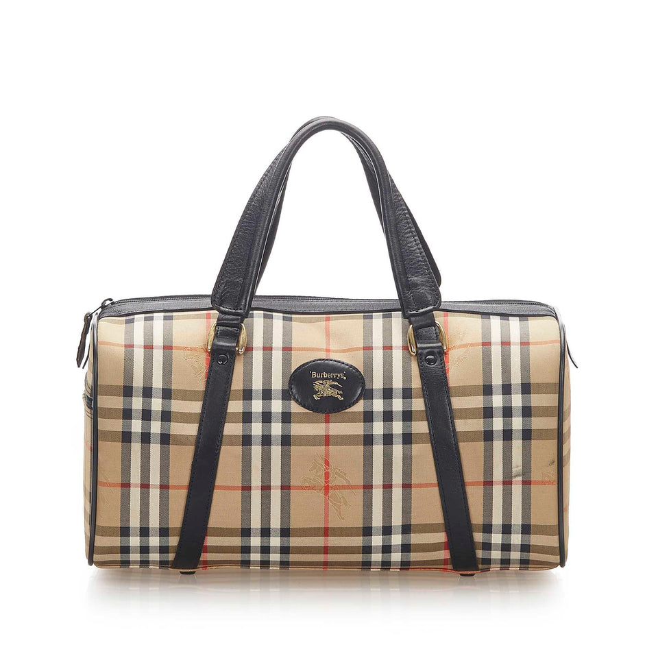 Burberry Haymarket Check Canvas Boston Bag (SHG-17747)