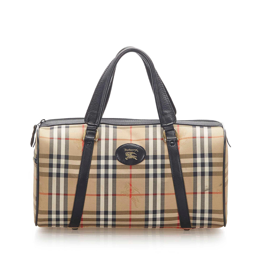 Burberry Haymarket Check Canvas Boston Bag (SHG-17747)