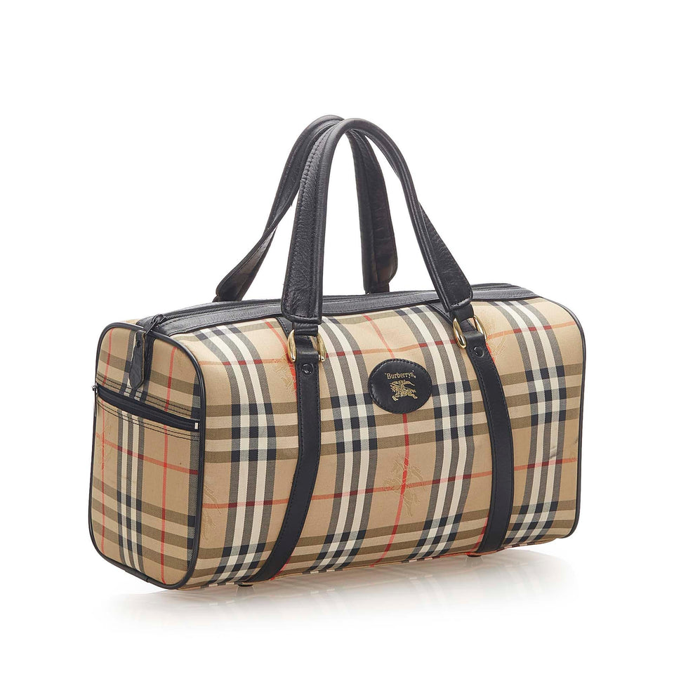 Burberry Haymarket Check Canvas Boston Bag (SHG-17747)