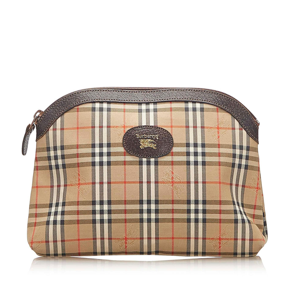 Burberry Haymarket Check Canvas Clutch Bag (SHG-18407)