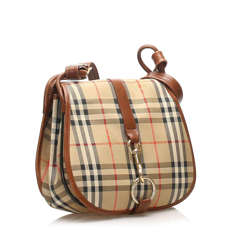 Burberry Haymarket Check Canvas Crossbody Bag (SHG-12281)