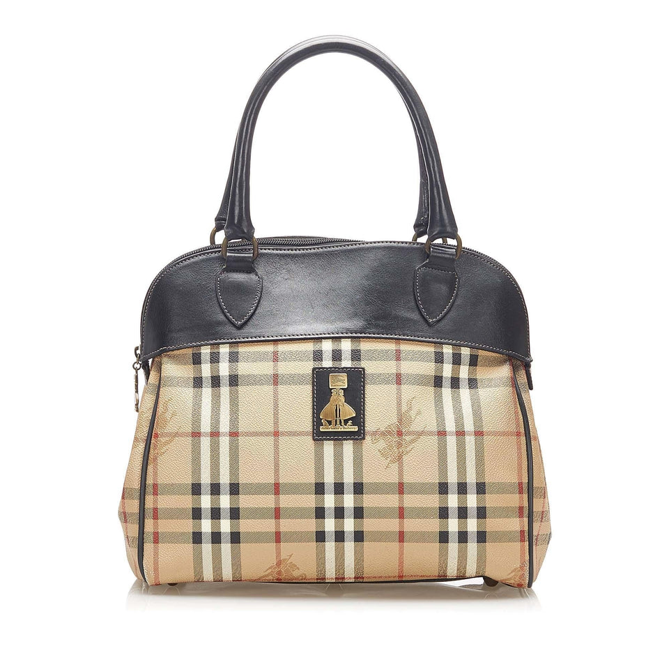 Burberry Haymarket Check Canvas Handbag (SHG-15995)